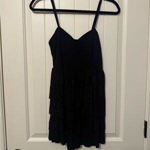 Forever 21 Black Sparkle Tiered Mini Dress